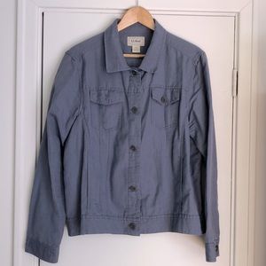 Blue LL Bean Linen Jacket L
